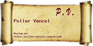Poller Vencel névjegykártya